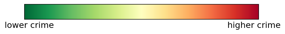 Crime scale: lower to higher
